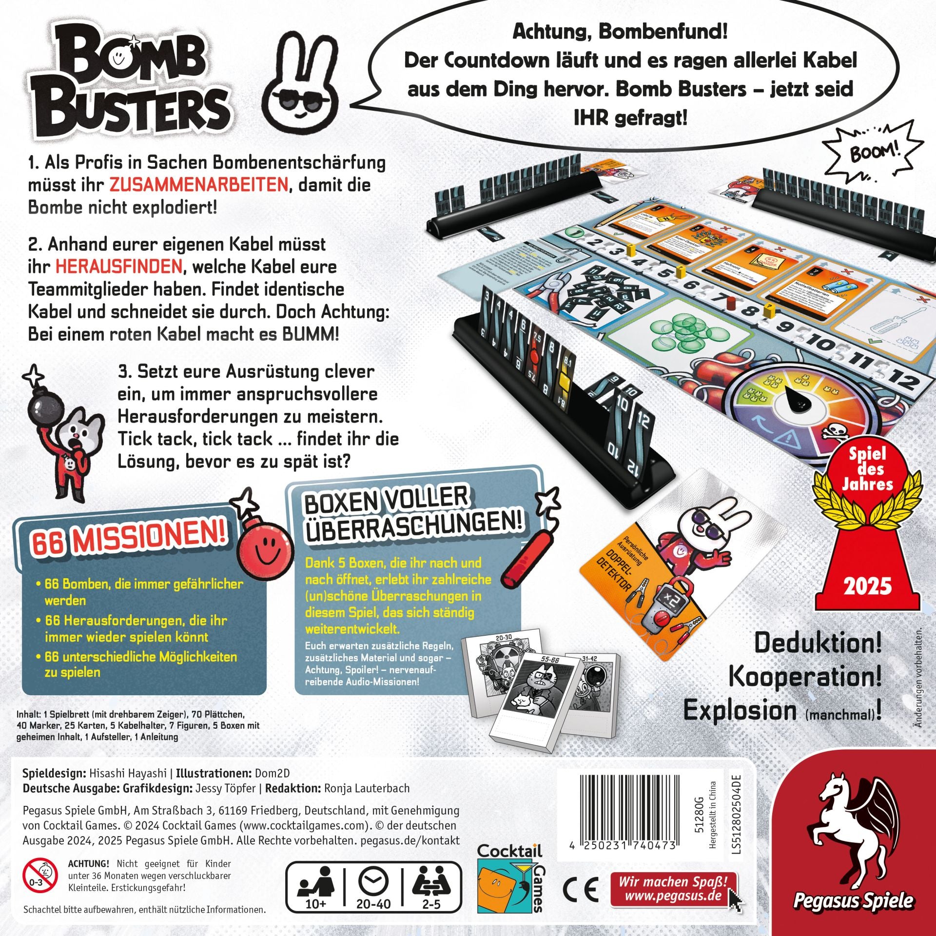 Gesellschaftsspiel Pegasus Spiele Bomb Busters *Spiel des Jahres 2025*
