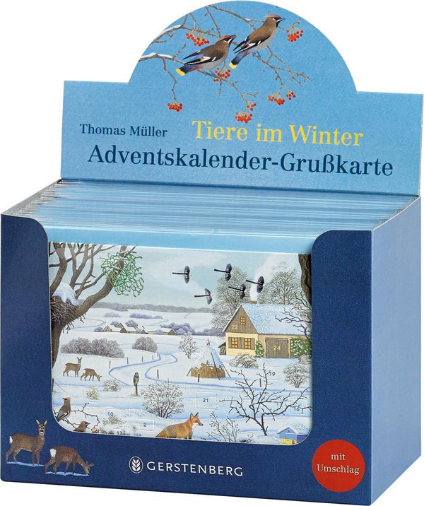 Tiere im Winter Adventskalender-Grußkarten