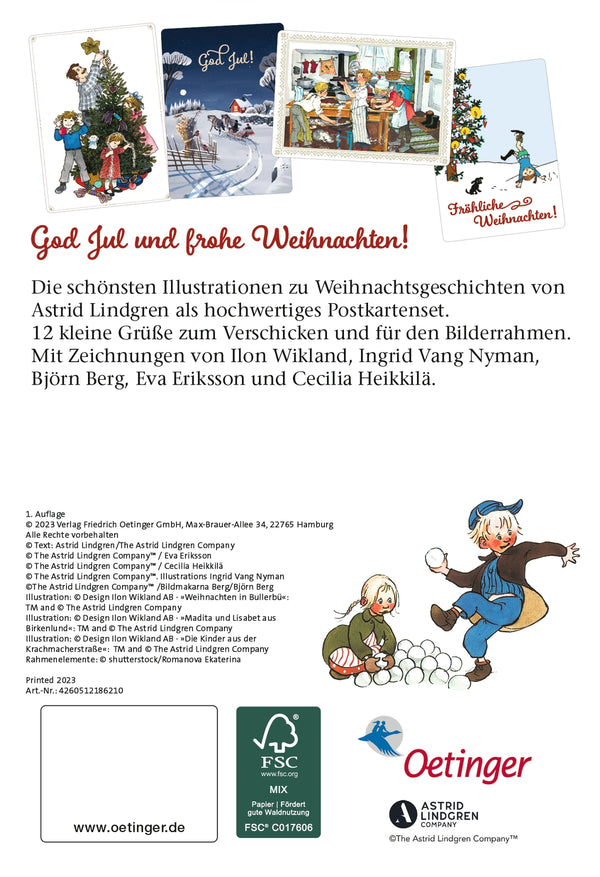 Astrid Lindgren. God Jul. 12 wunderschöne Weihnachtskarten zum Verschicken
