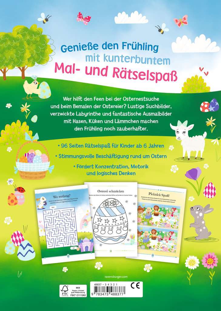 Beschäftigung Ravensburger Kreative Ostern! Malen und Rätseln