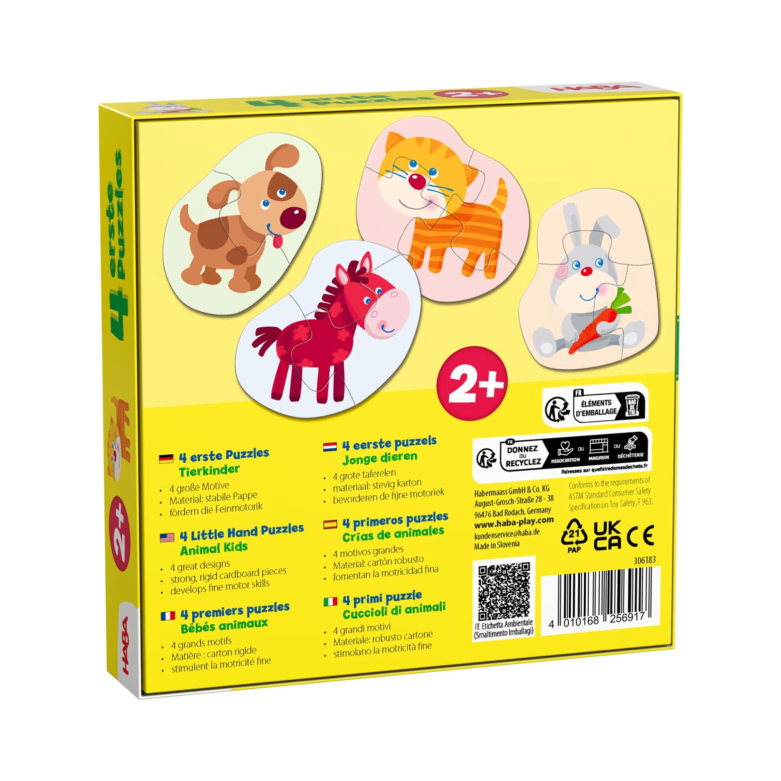 4 erste Puzzles – Tierkinder