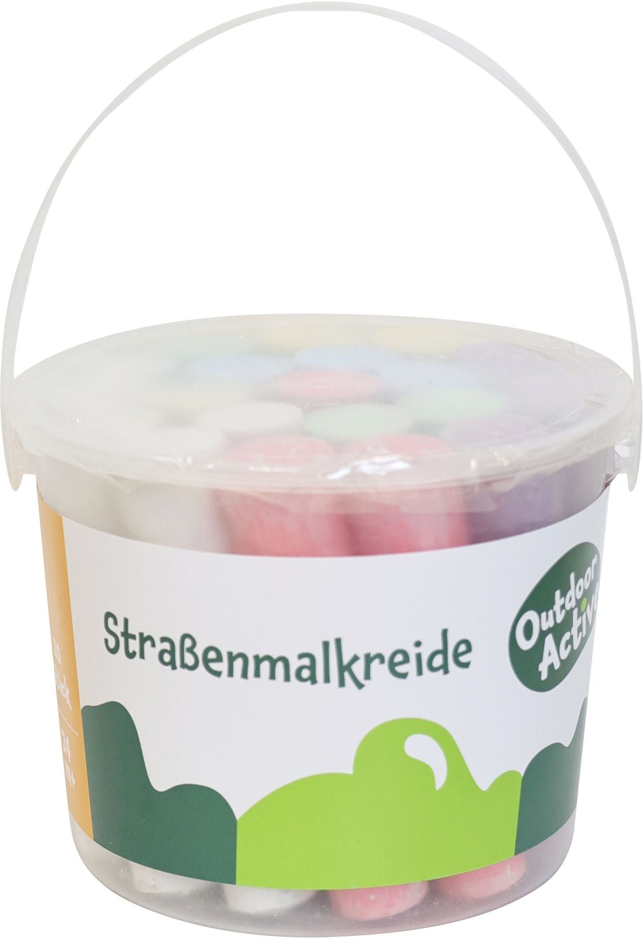 Straßenmalkreide im Eimer, 20 Stück