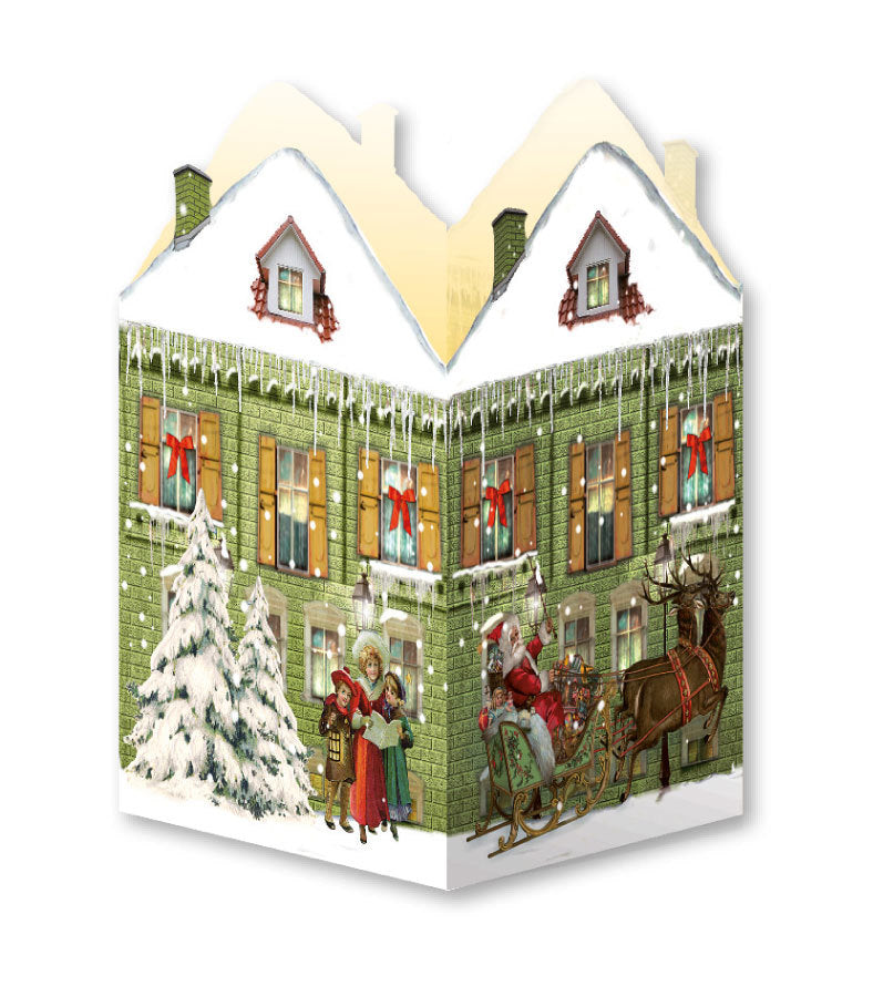 Nostalgisches Weihnachtshaus - Windlicht-Mini-Adventskalender