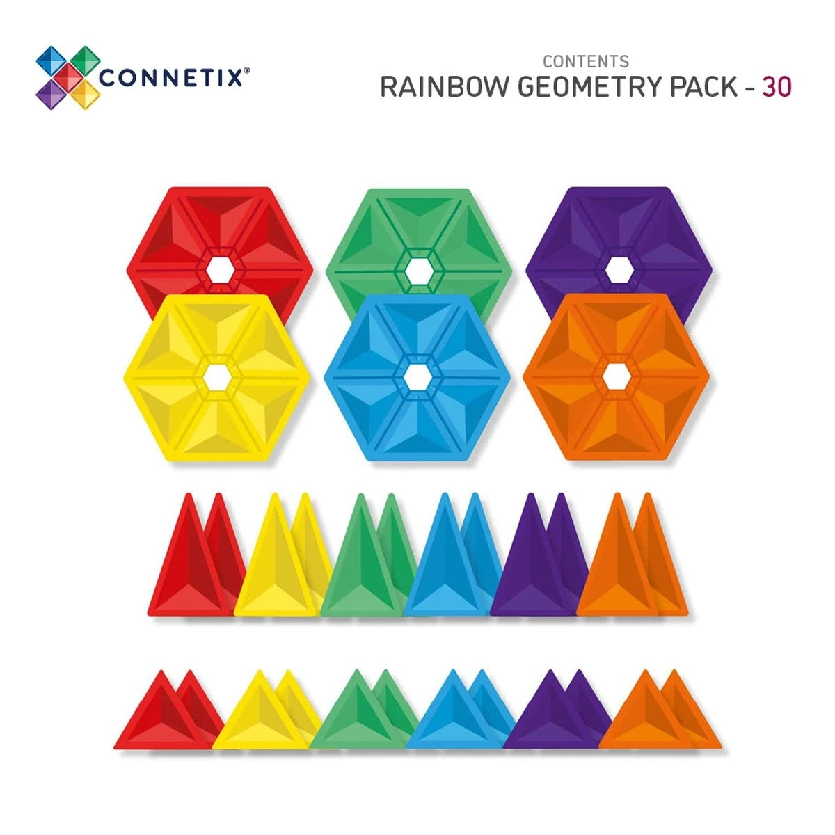 Bausteine CONNETIX Connetix Magnetbausteine Rainbow Geometry Pack 30 Teile