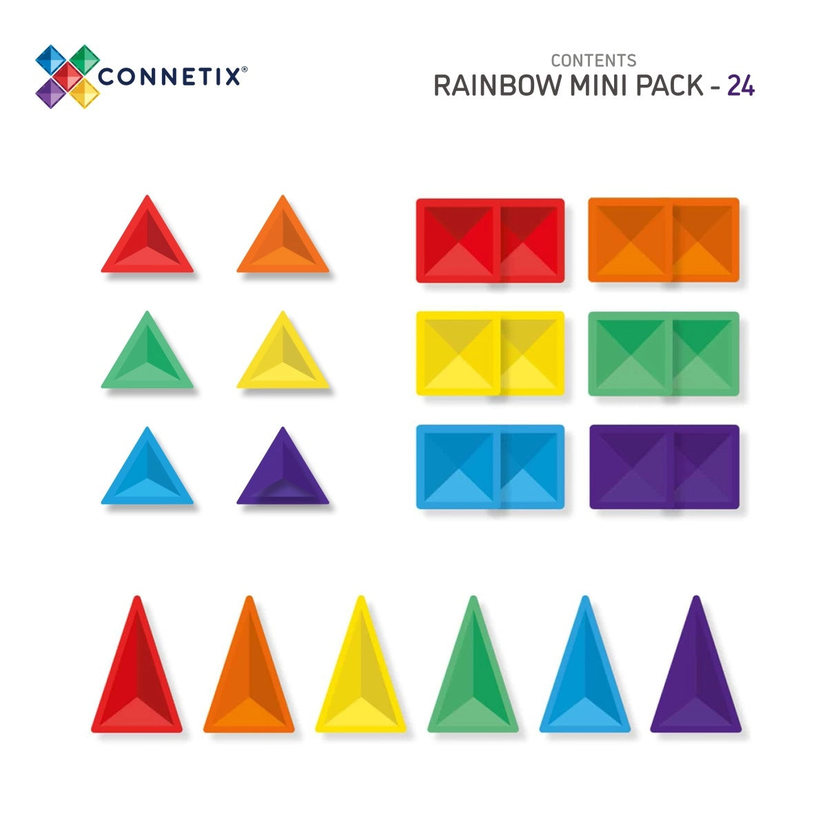 Bausteine CONNETIX Connetix Magnetbausteine Rainbow Mini Pack - 24 Teile