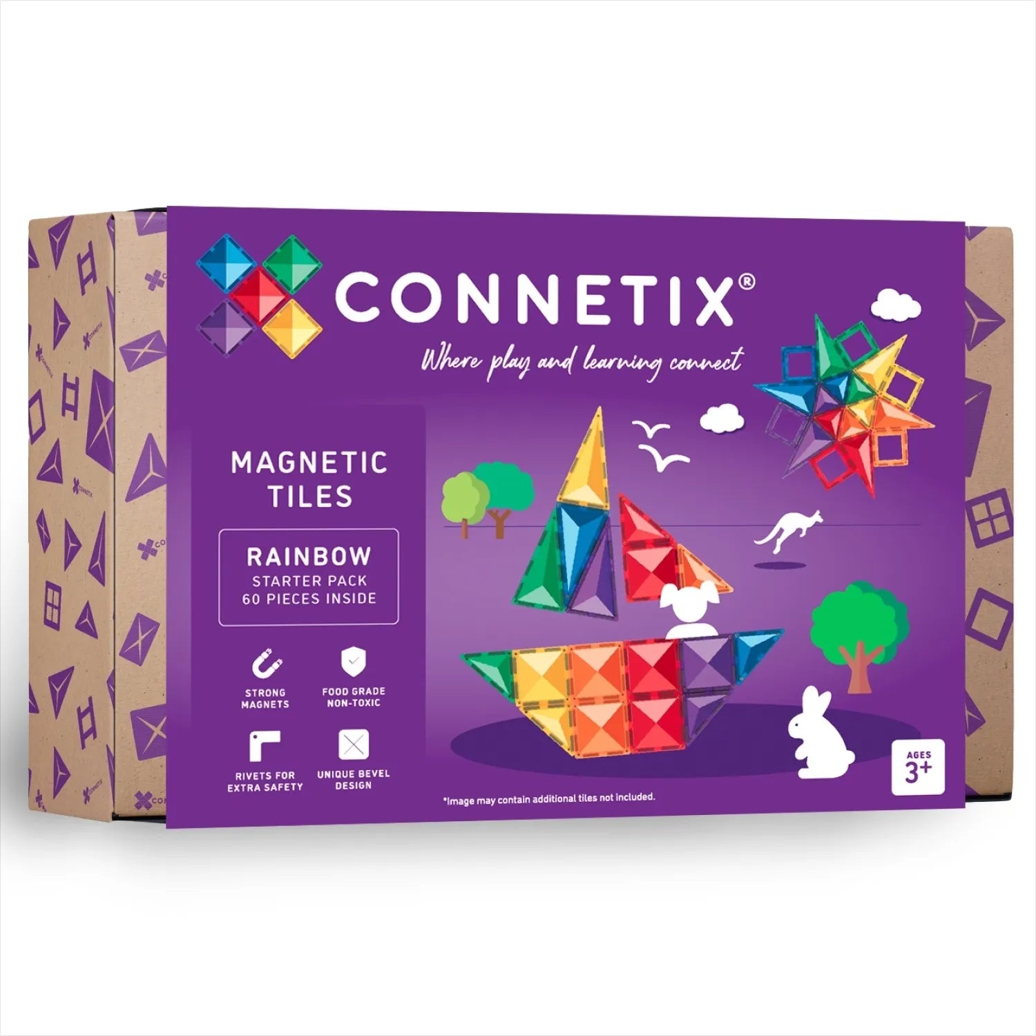 Bausteine CONNETIX CONNETIX Connetix Magnetbausteine Rainbow Starter Pack 60 Teile
