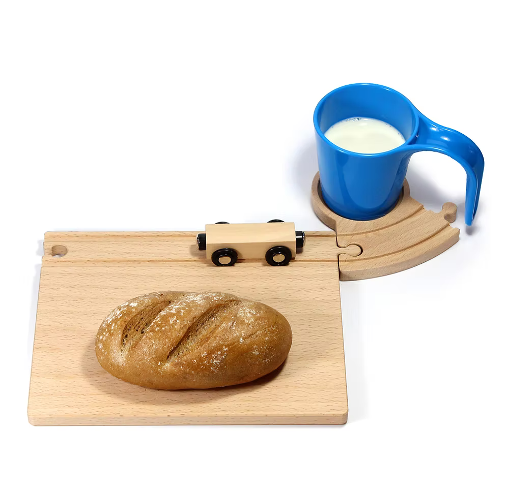 Neue Freunde Eisenbahn Frühstücksset mit blauer Tasse