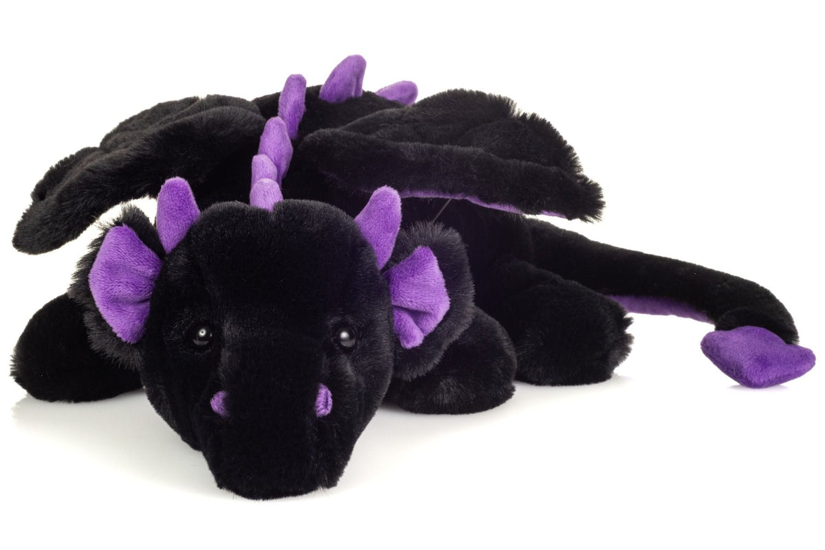 Teddy-Herrmann ⎮ Drache Logan schwarz-lila ⎮ 32 cm