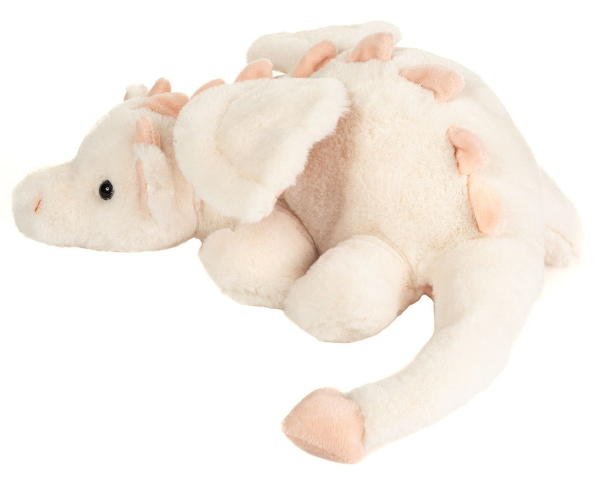 Teddy-Herrmann ⎮ Drache Fluffy weiß-rosa ⎮ 32 cm
