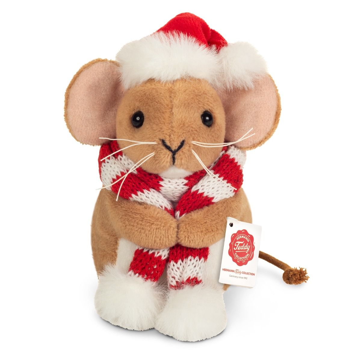 Teddy-Herrmann ⎮ Weihnachtsmaus mit Schal ⎮ 11 cm