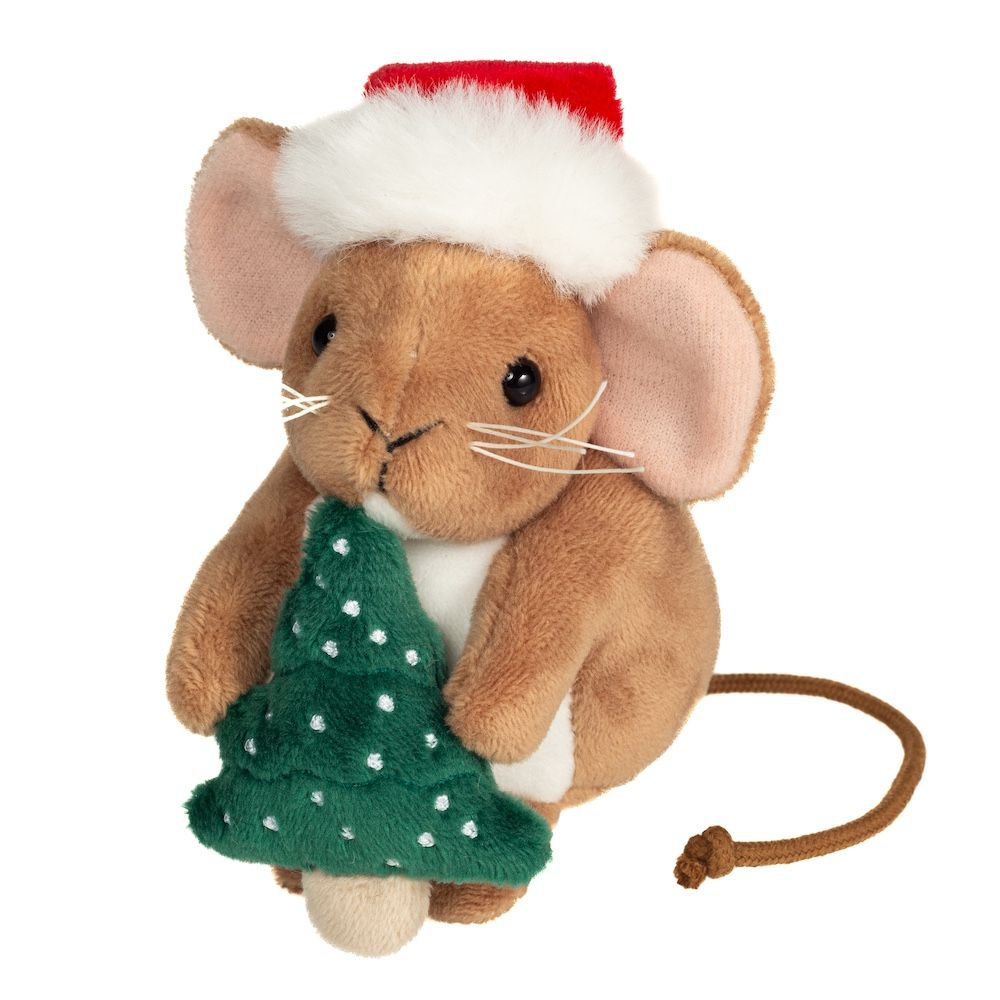 Plüschtier Teddy Hermann Teddy-Herrmann ⎮ Weihnachtsmaus mit Tannenbaum ⎮ 11 cm