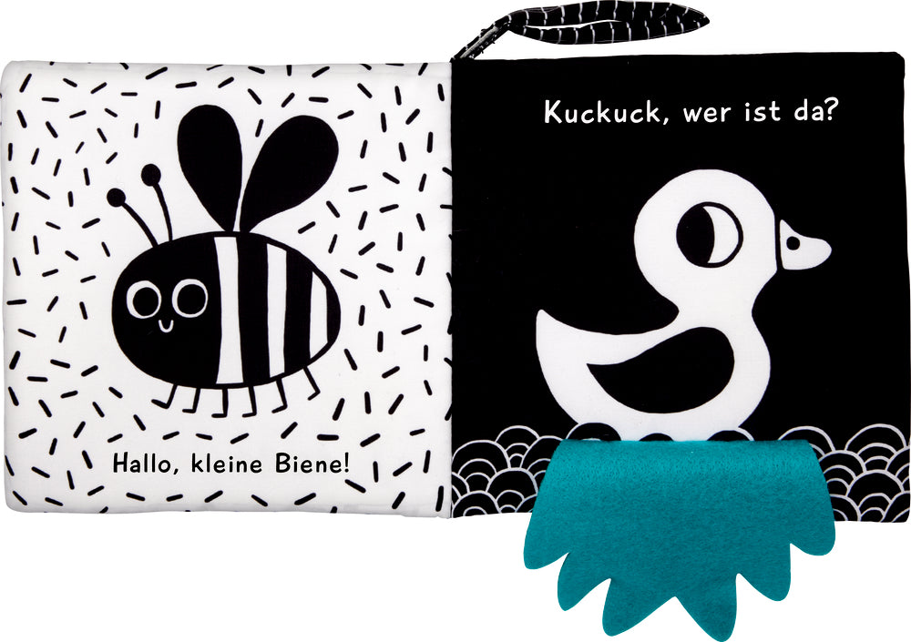 Baby Coppenrath Verlag Babys kuschelweiches Kontrastbuch "Kuckuck kleiner Käfer!" (Stoffbuch)