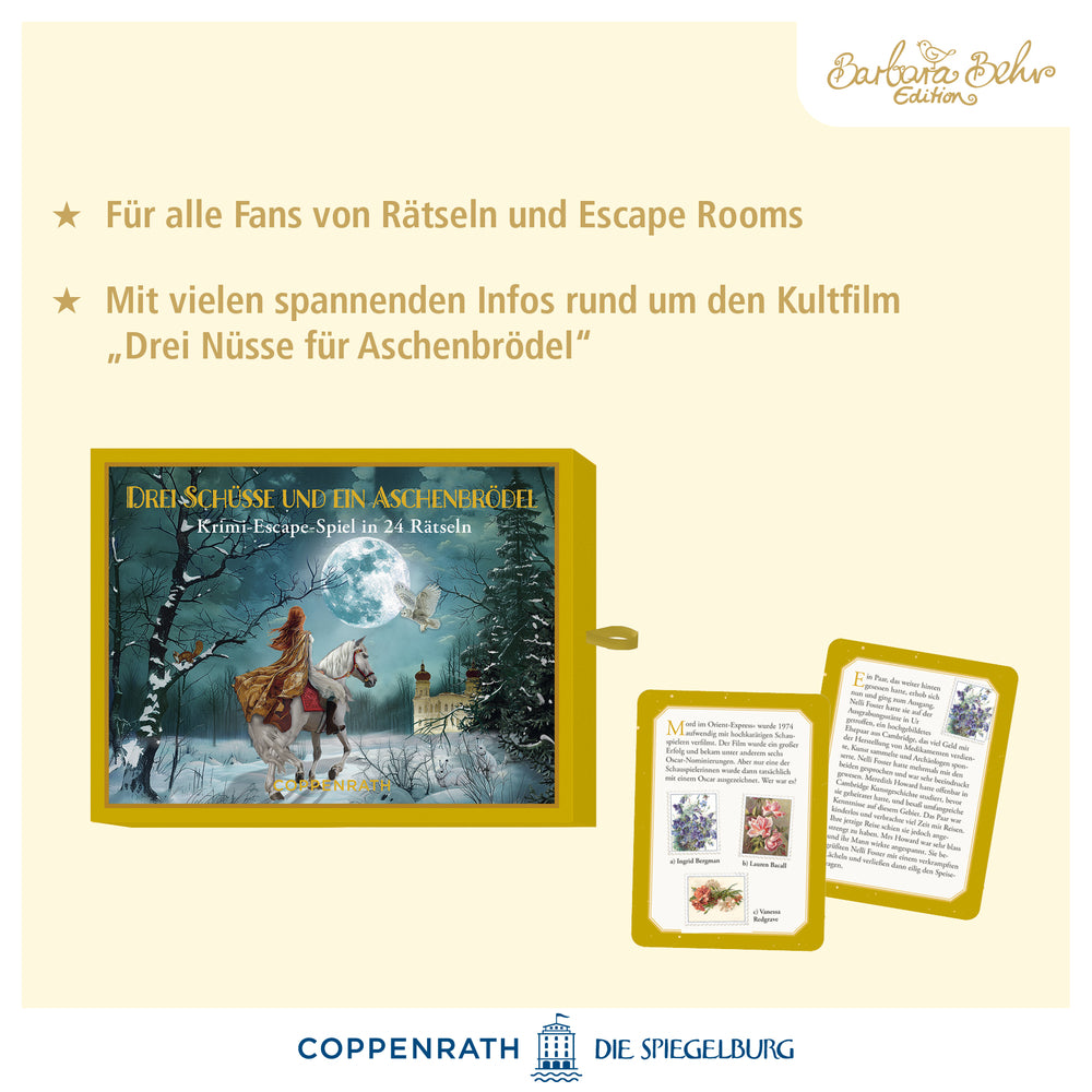 Drei Schüsse und ein Aschenbrödel, Krimi-Escape-Adventskalender-Spiel (Behr)