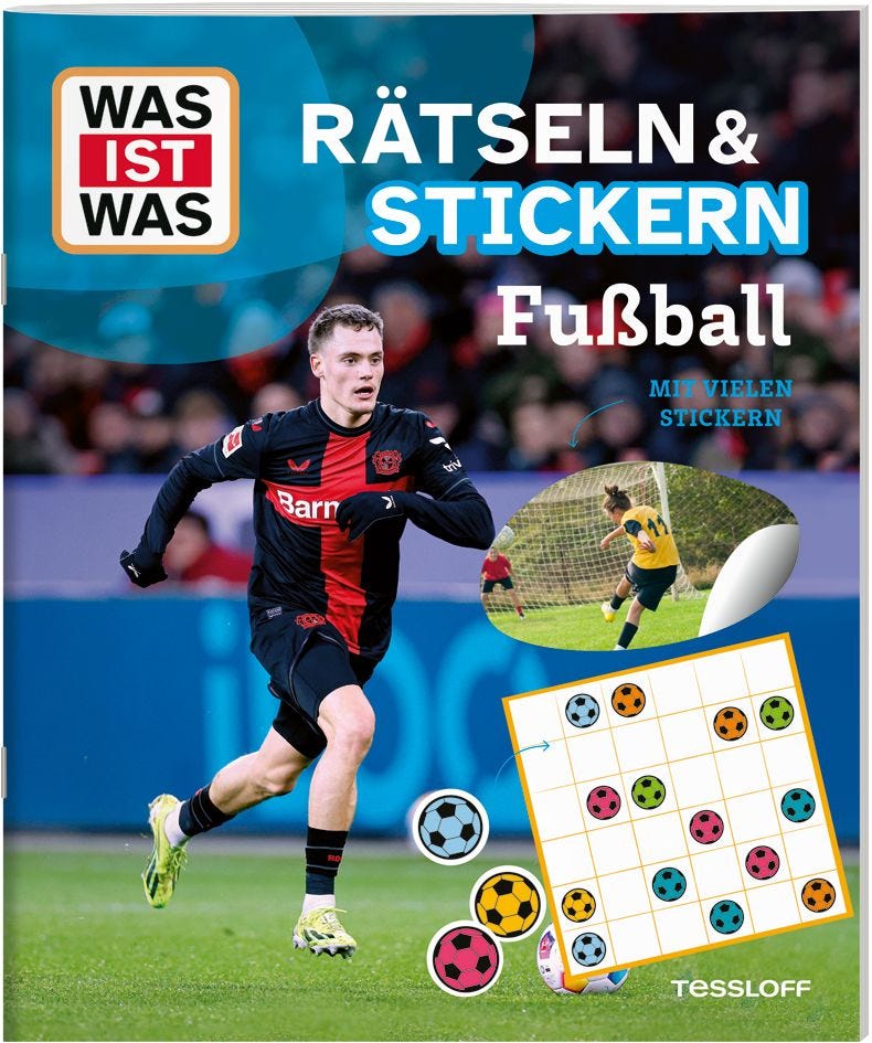 Buch Tessloff WAS IST WAS Rätseln und Stickern: Fußball