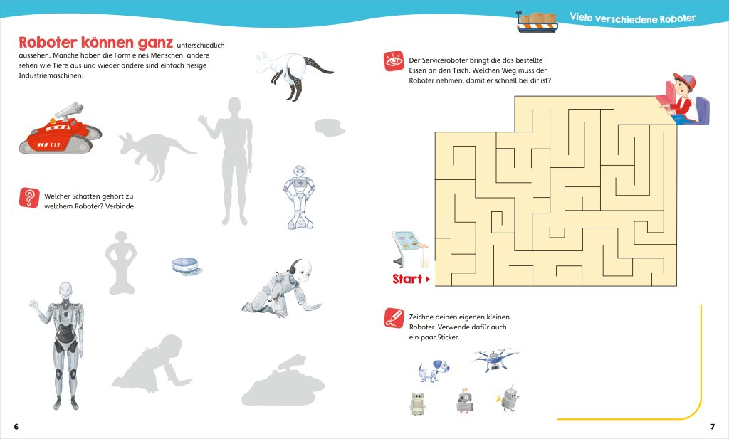Malen Tessloff WAS IST WAS Junior // Mitmach-Heft // Roboter