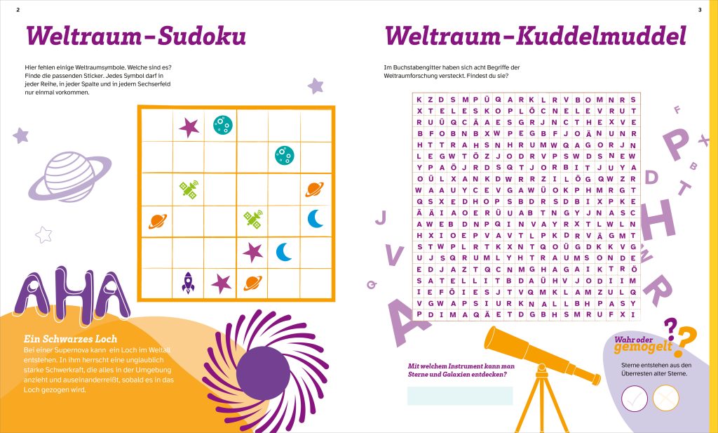 Buch Tessloff WAS IST WAS Rätseln und Stickern: Weltall