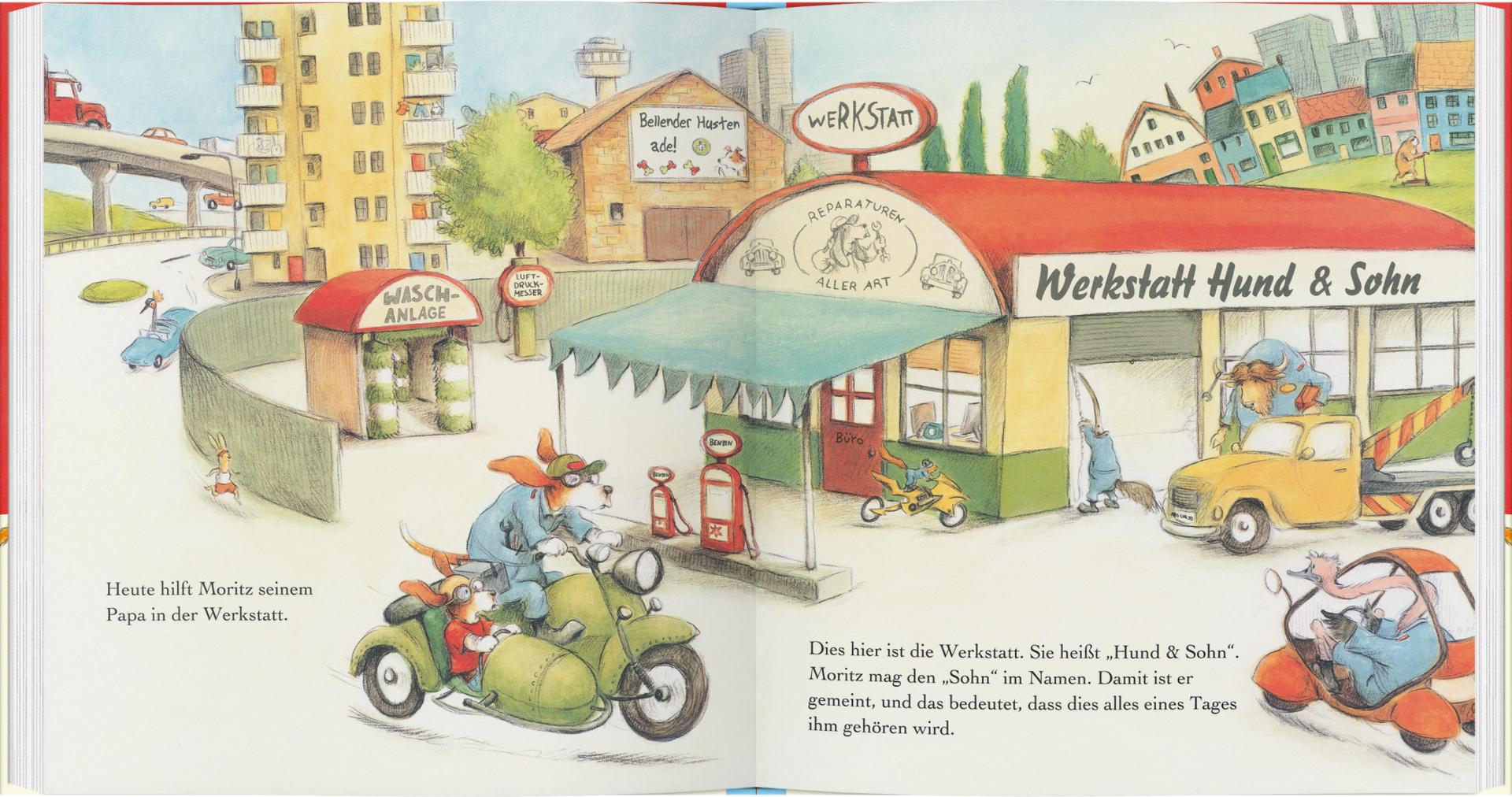 Kinder- und Jugendliteratur Gerstenberg Verlag Moritz in der Autowerkstatt