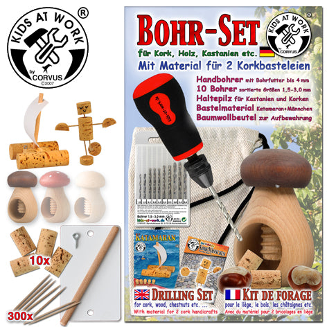 Bohrer-Kastanien-Kork-Set 01