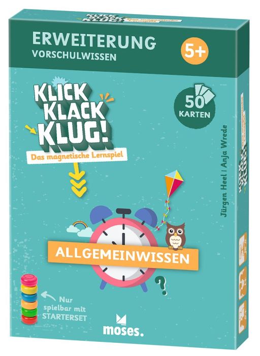Lernspiel Moses Verlag Klick Klack Klug Erweiterungsset Allgemeinwissen ab 5 Jahren