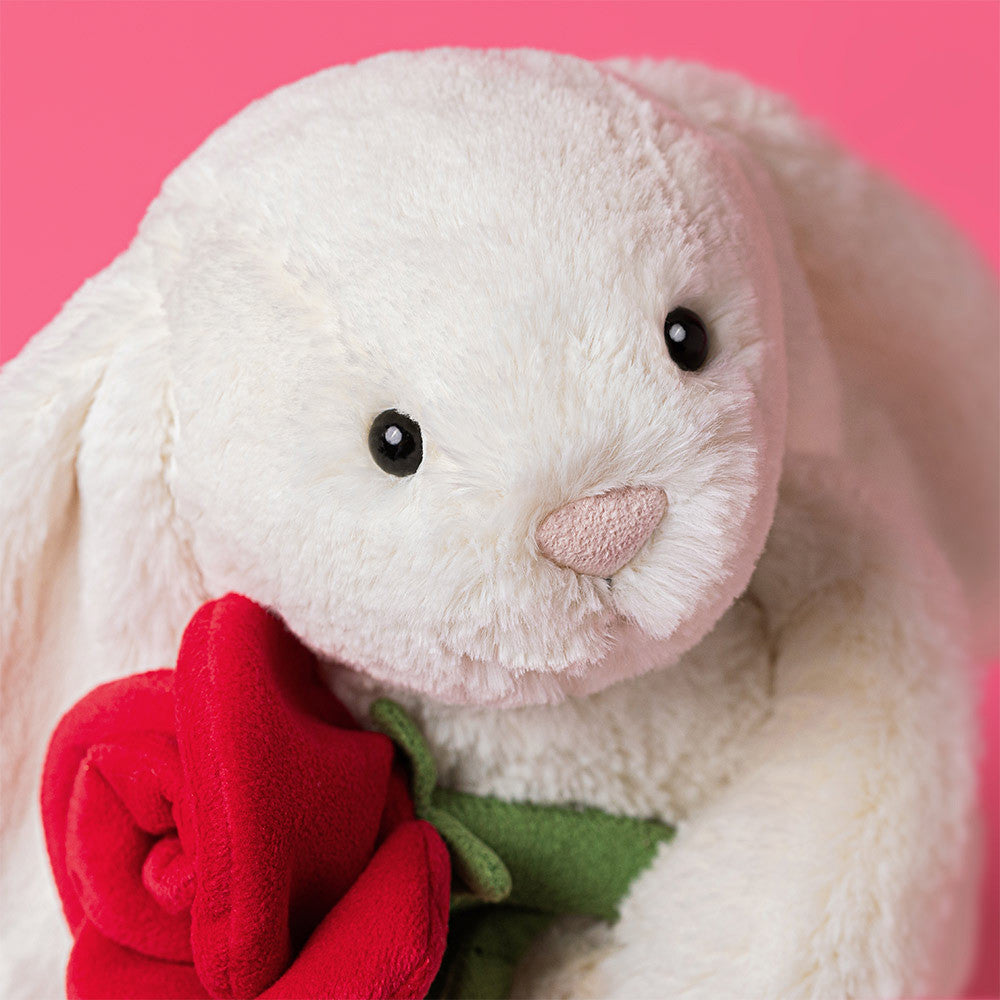 Plüschtier Jellycat Cream Bunny mit Rose