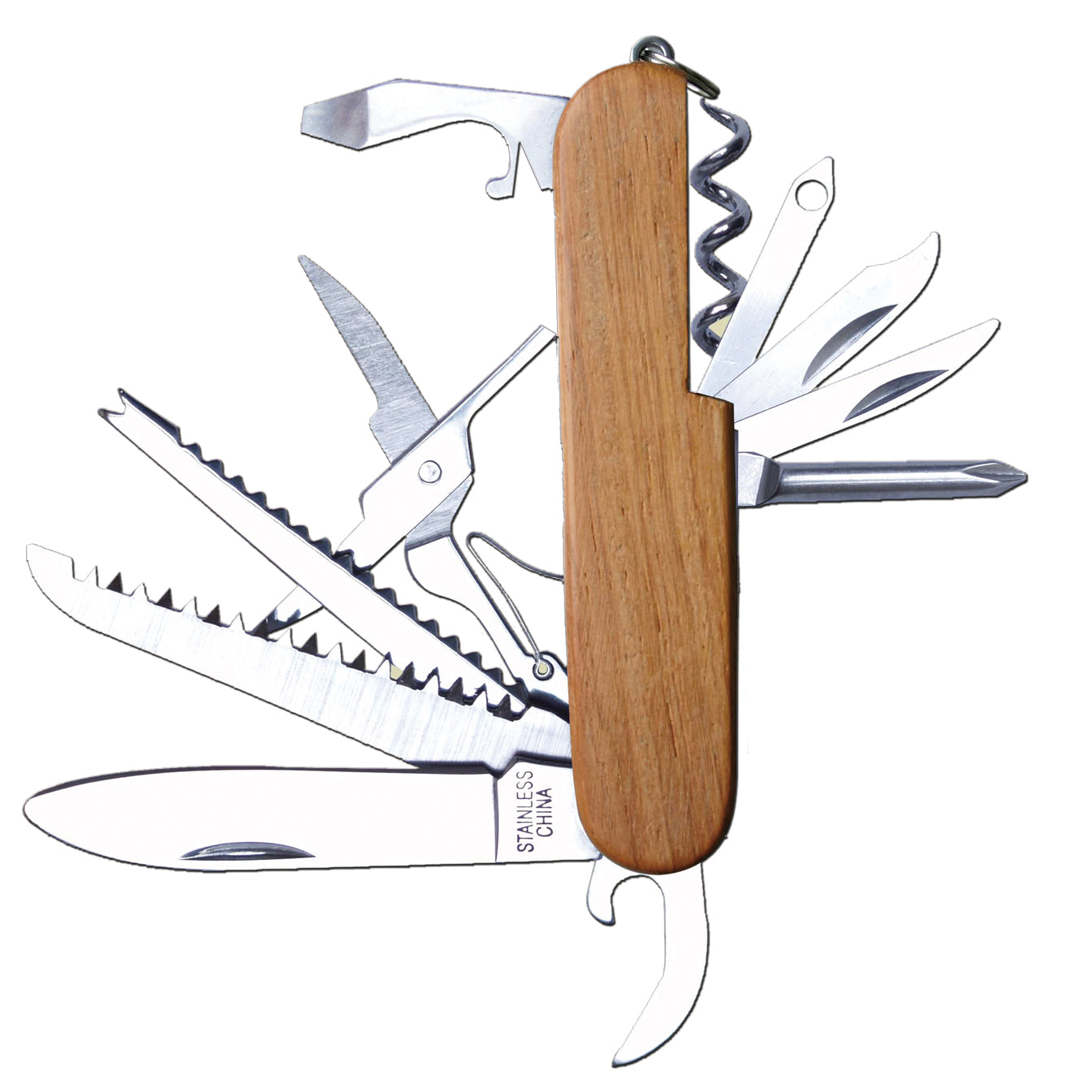 Taschenmesser Holzgriff Natur 03 mit abgerundeter Spitze