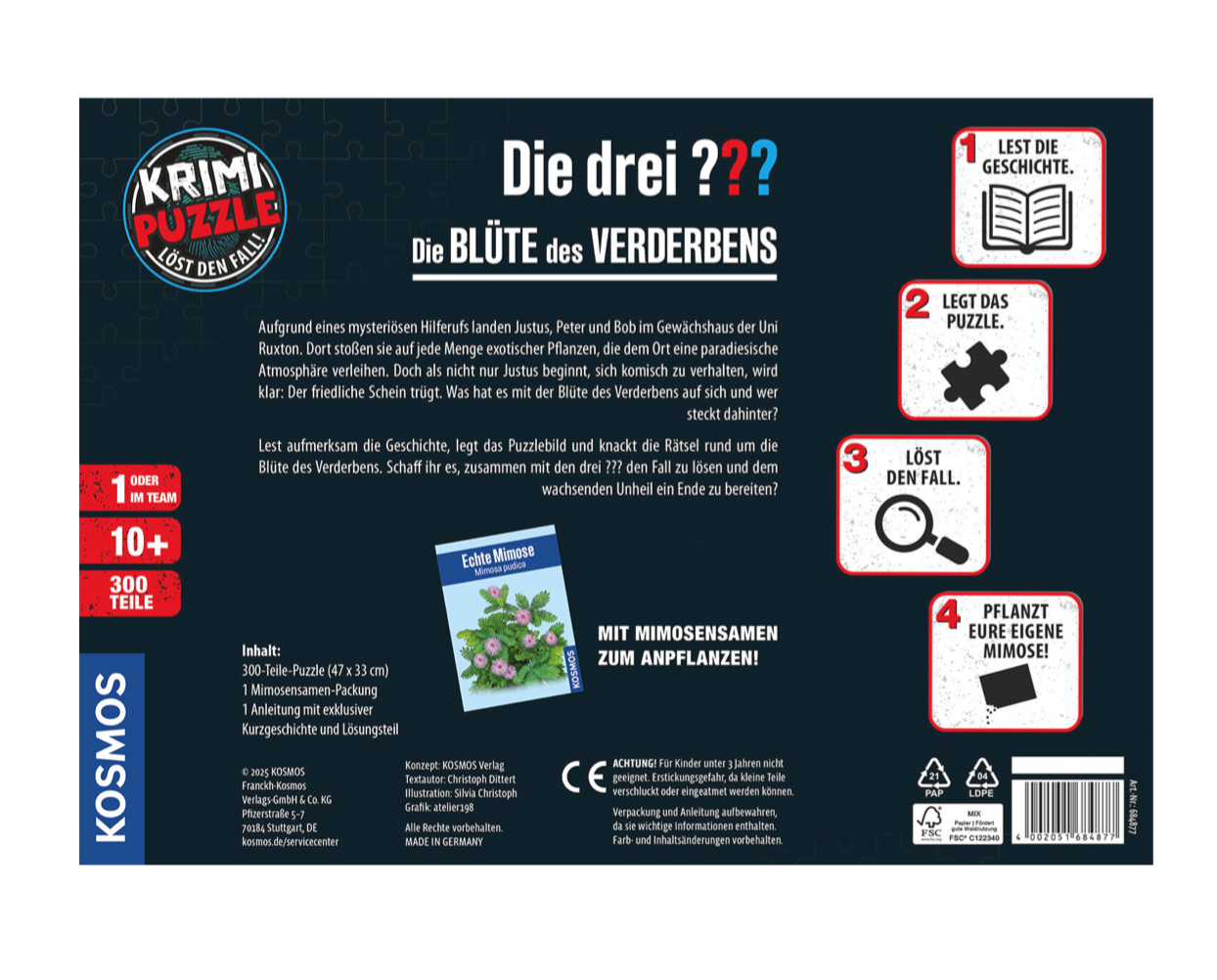 Puzzle KOSMOS Krimipuzzle ??? - Die Blüte des Verderbens (300 Teile)
