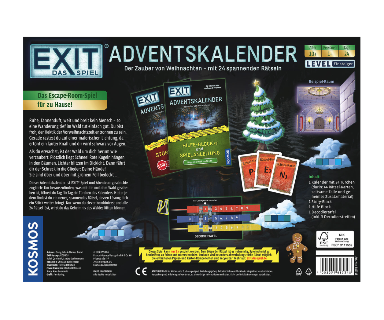 Adventskalender KOSMOS EXIT® - Das Spiel Adventskalender: Der Zauber von Weihnachten