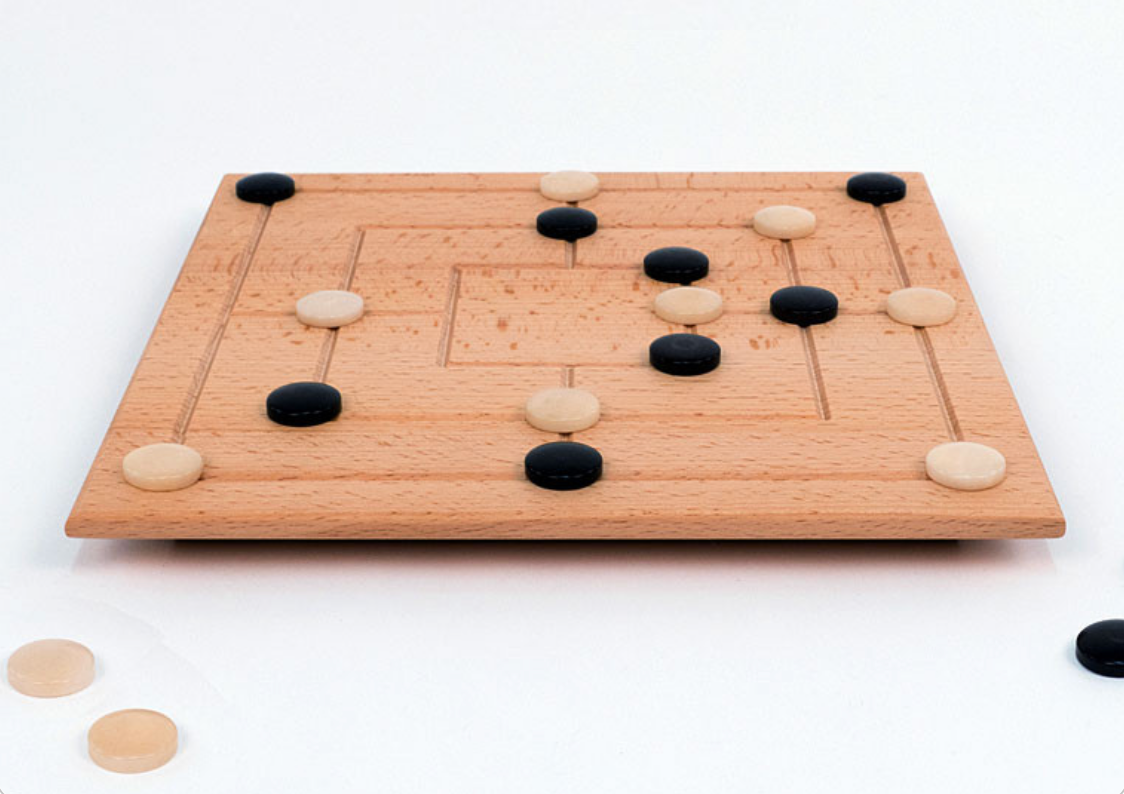 Spiele aus Holz Gerhards Spiel und Design Mühle mit Spielsteinen aus Taguanuss