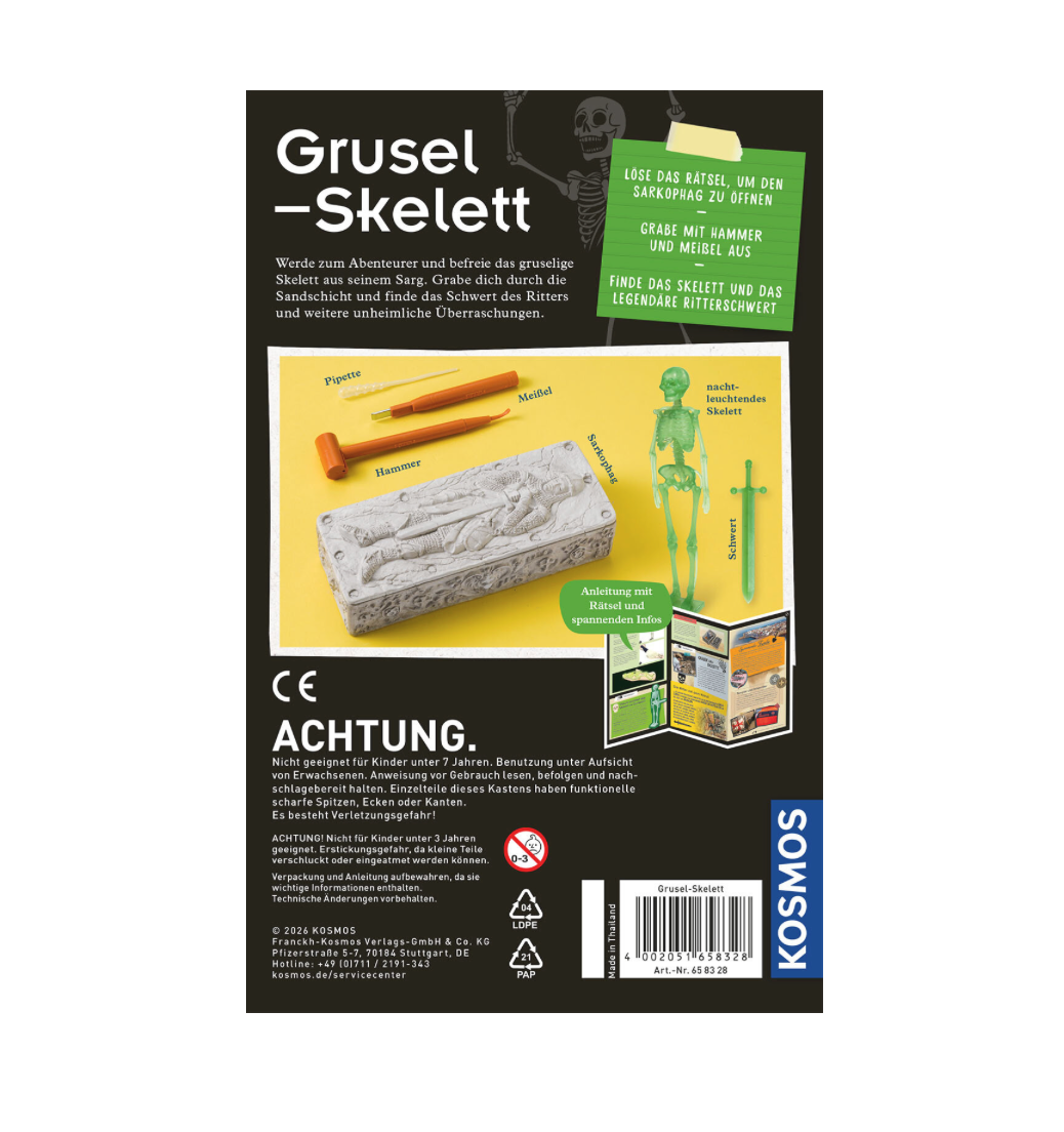 Experiment KOSMOS Grusel-Skelet (Ausgrabung)