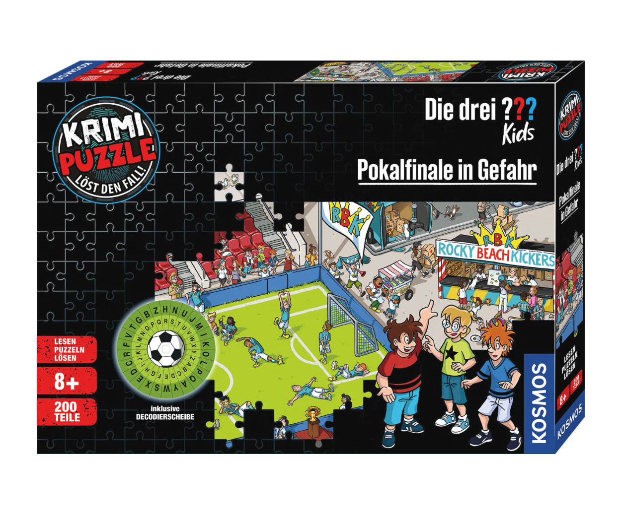 Puzzle KOSMOS Krimipuzzle: Die drei ??? Kids - Pokalfinale in Gefahr (200 Teile)