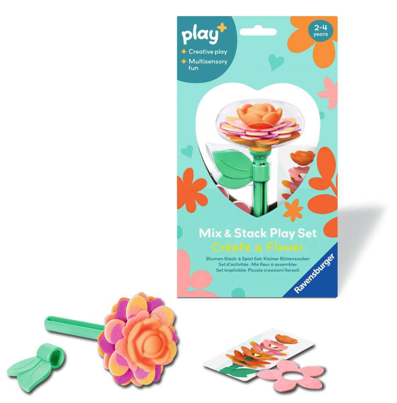 play+ ⎮ Blumen Steck- und Spiel-Set: Kleiner Blütenzauber orange