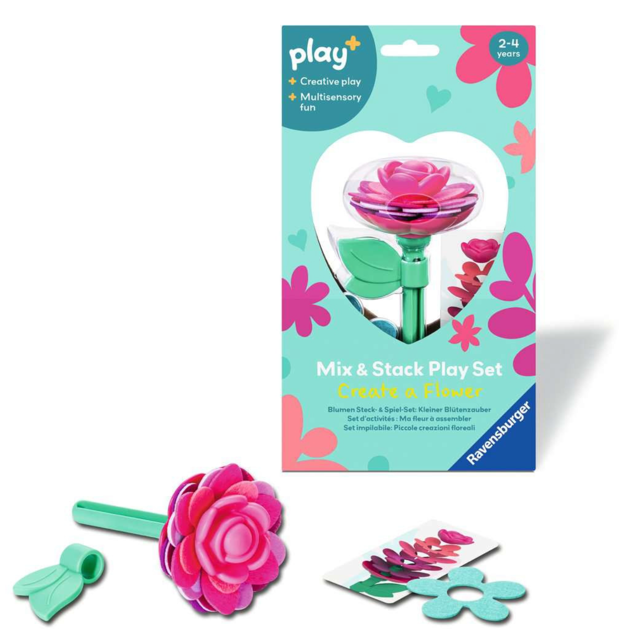 play+ ⎮ Blumen Steck- und Spiel-Set: Kleiner Blütenzauber pink