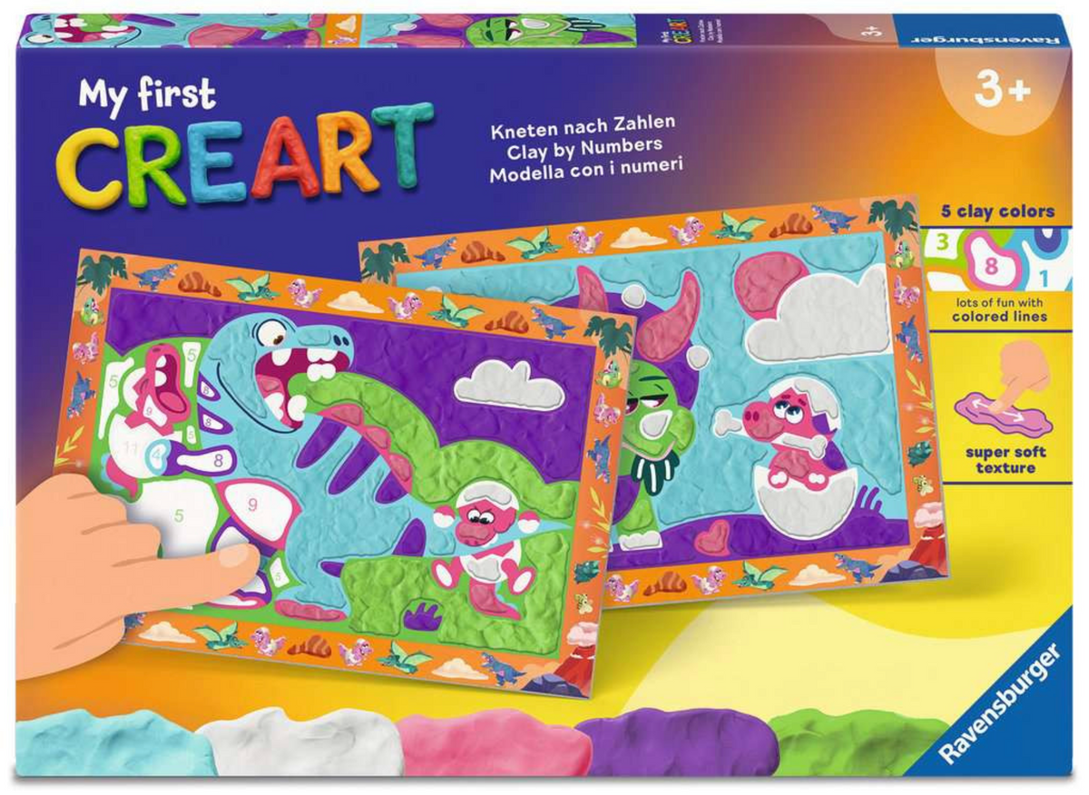 My First CreArt, Kneten nach Zahlen - Freche Dinos