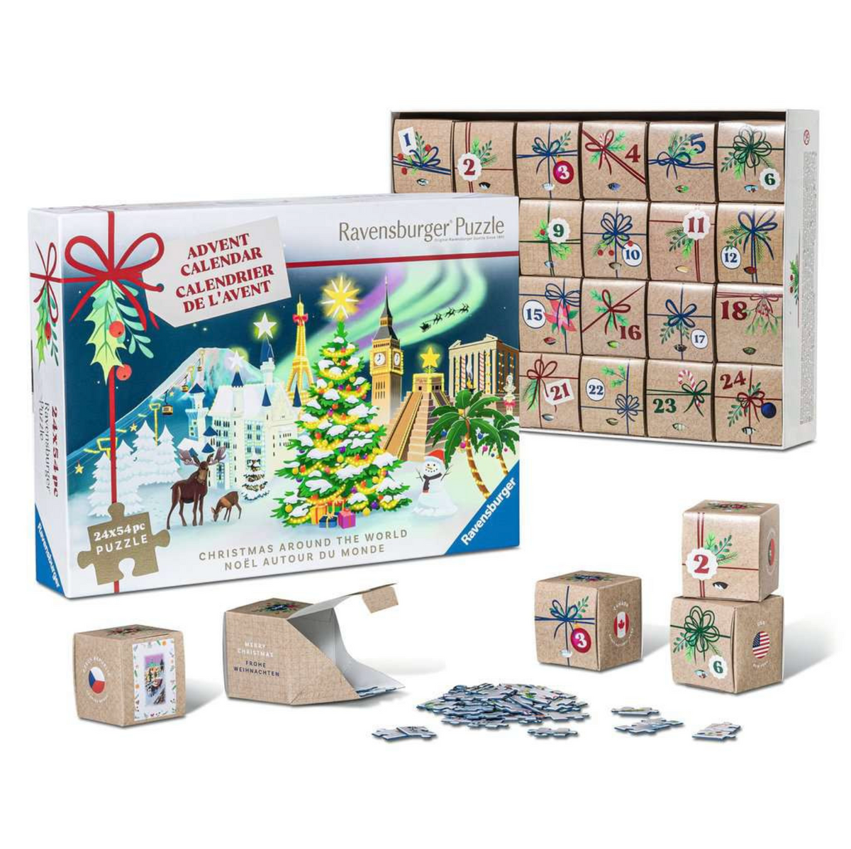 Puzzle-Adventskalender 24x 56 Teile - Christmas around the World