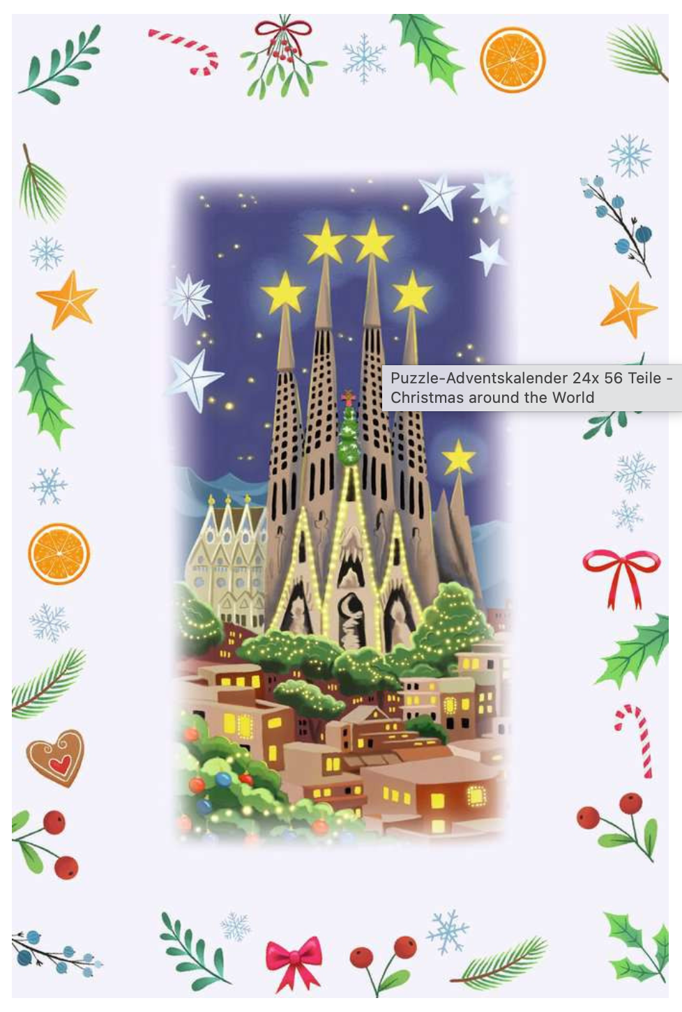Puzzle-Adventskalender 24x 56 Teile - Christmas around the World