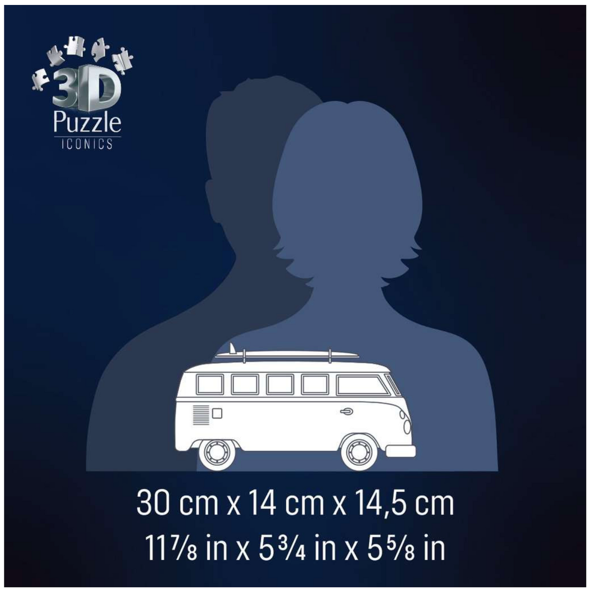 3D Puzzle Iconics: Volkswagen T1 Chrom Editionon