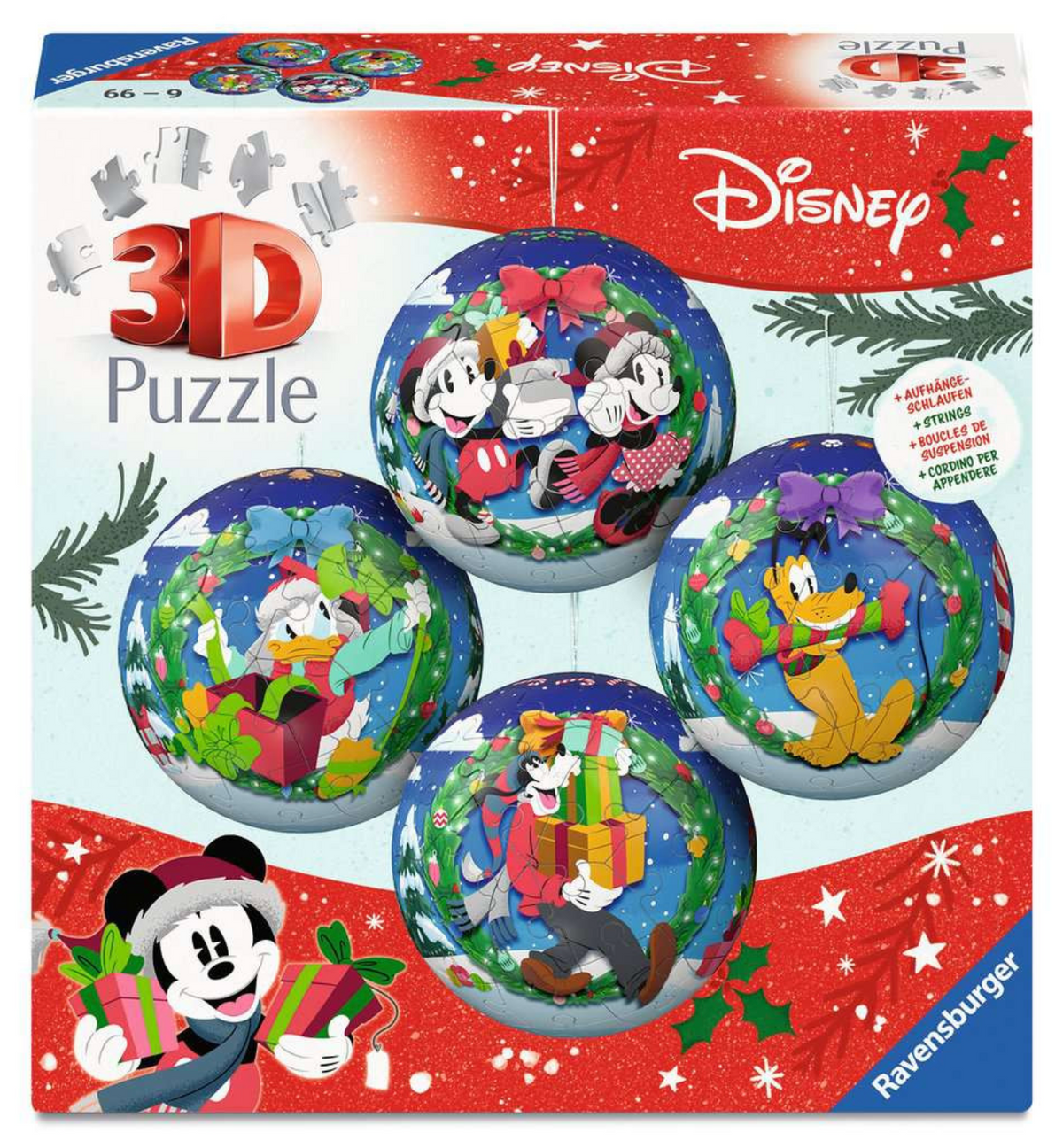 3D Puzzle-Ball-Set Weihnachtskugeln Disney
