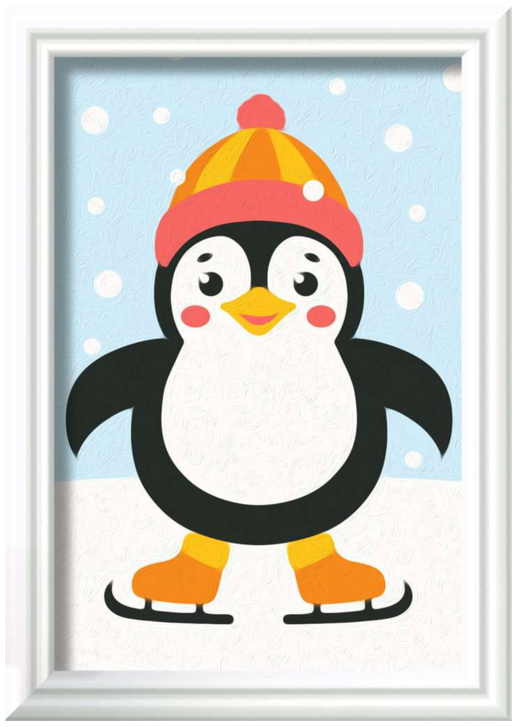 CreArt, Malen nach Zahlen Kinder - Pinguin im Schnee