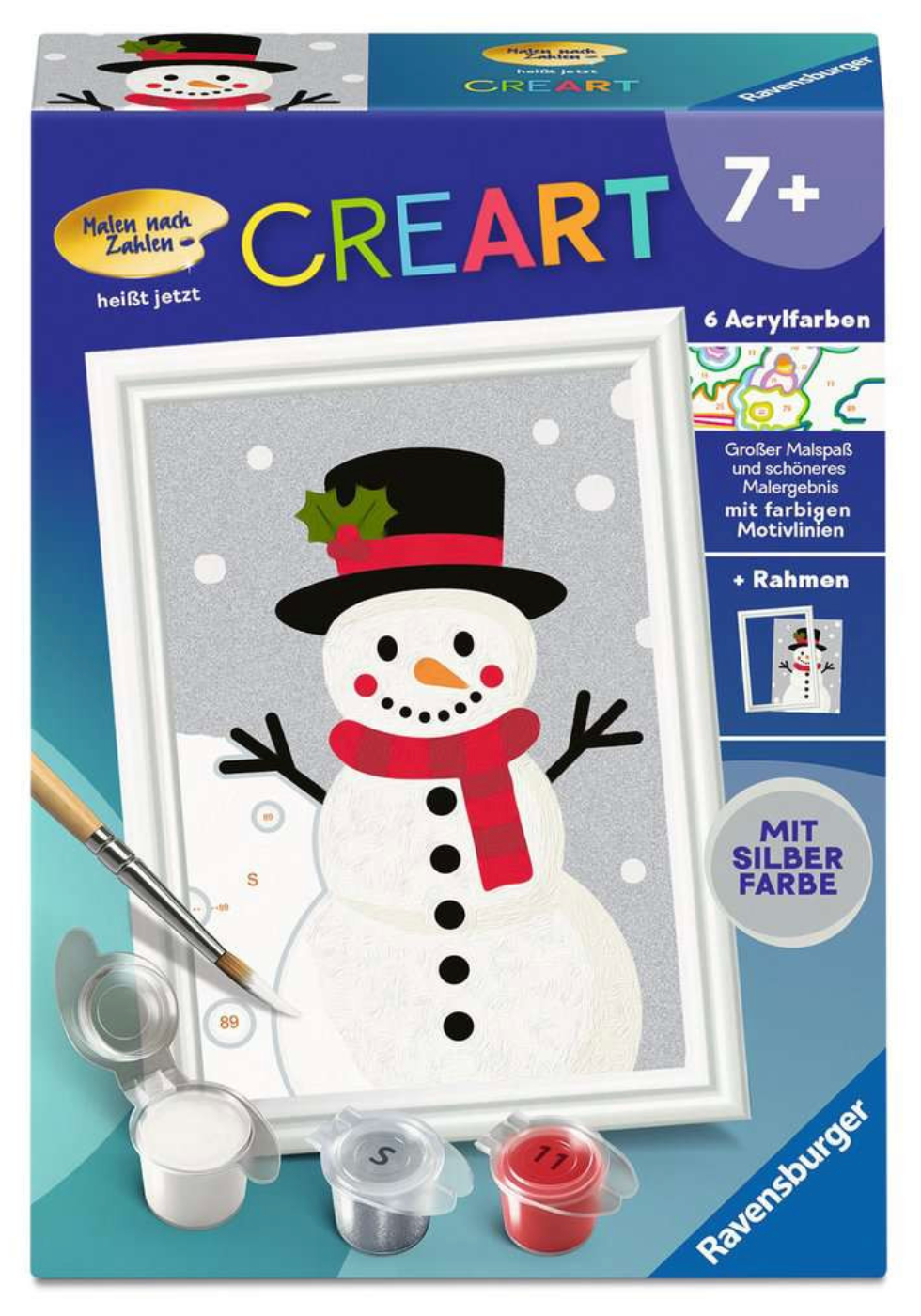 CreArt, Malen nach Zahlen Kinder - Schneemann Snowy