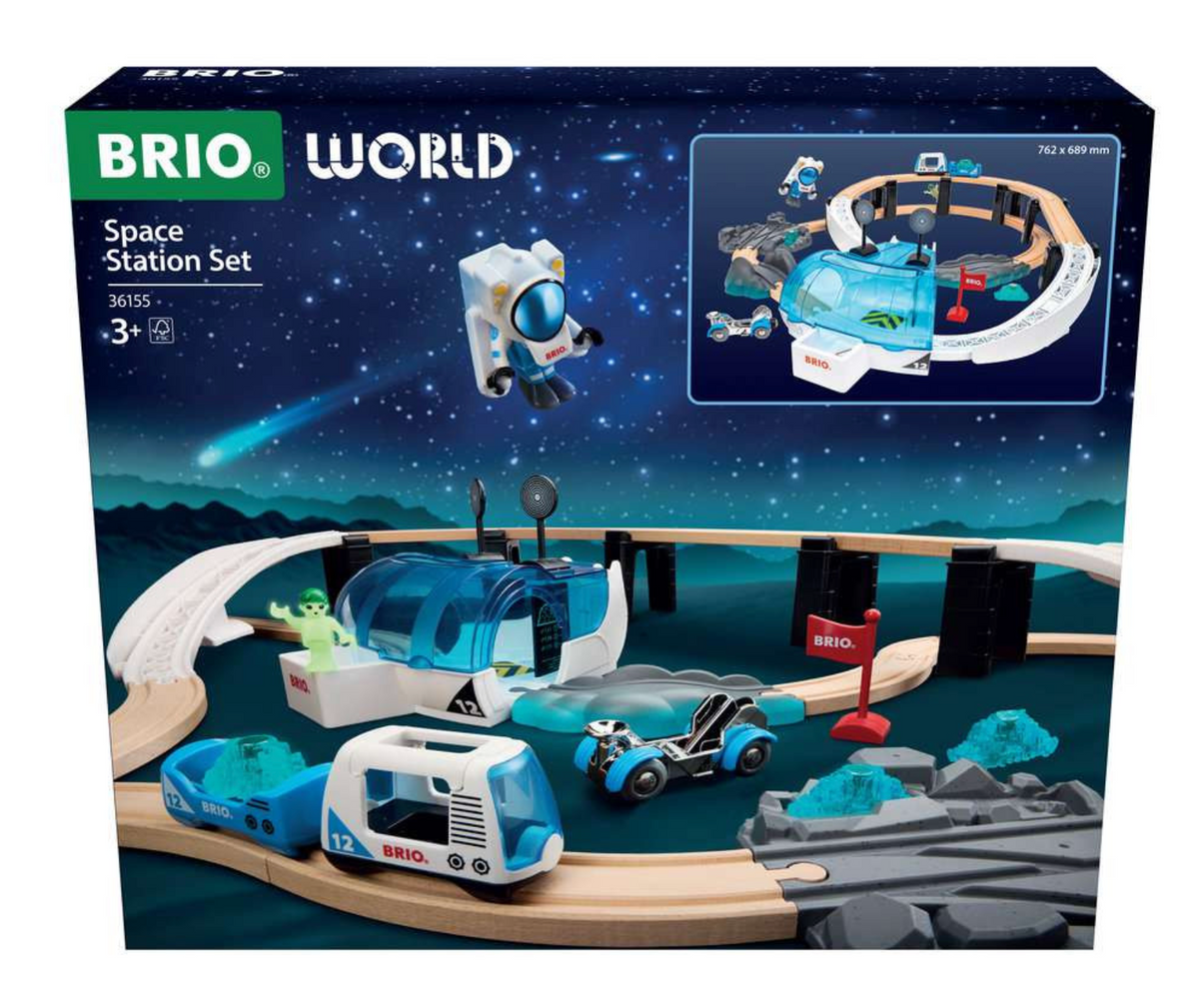 BRIO World - Großes Weltraumstations-Set - großes Holzeisenbahnset