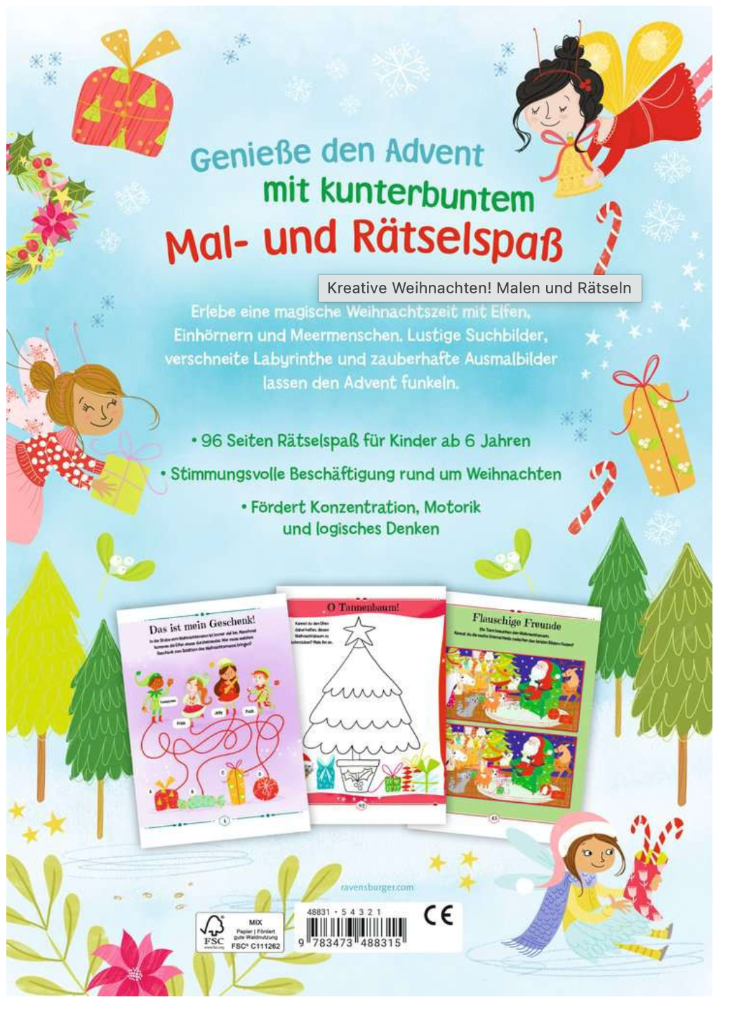 Kreative Weihnachten! Malen und Rätseln
