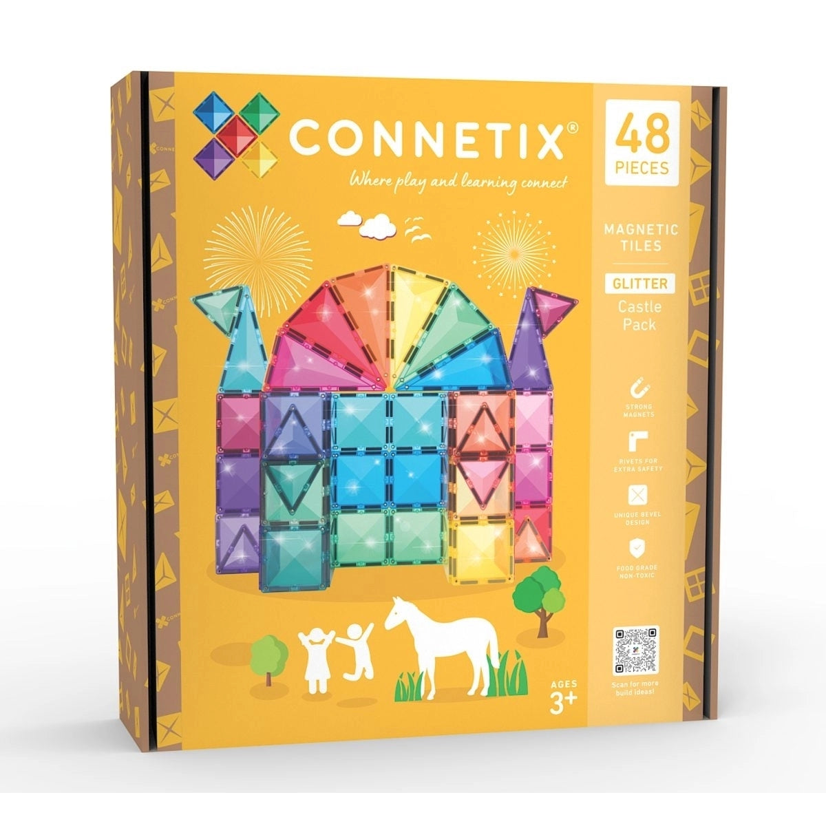 Bausteine CONNETIX Connetix Magnetbausteine Glitter Castle Pack 48 Teile