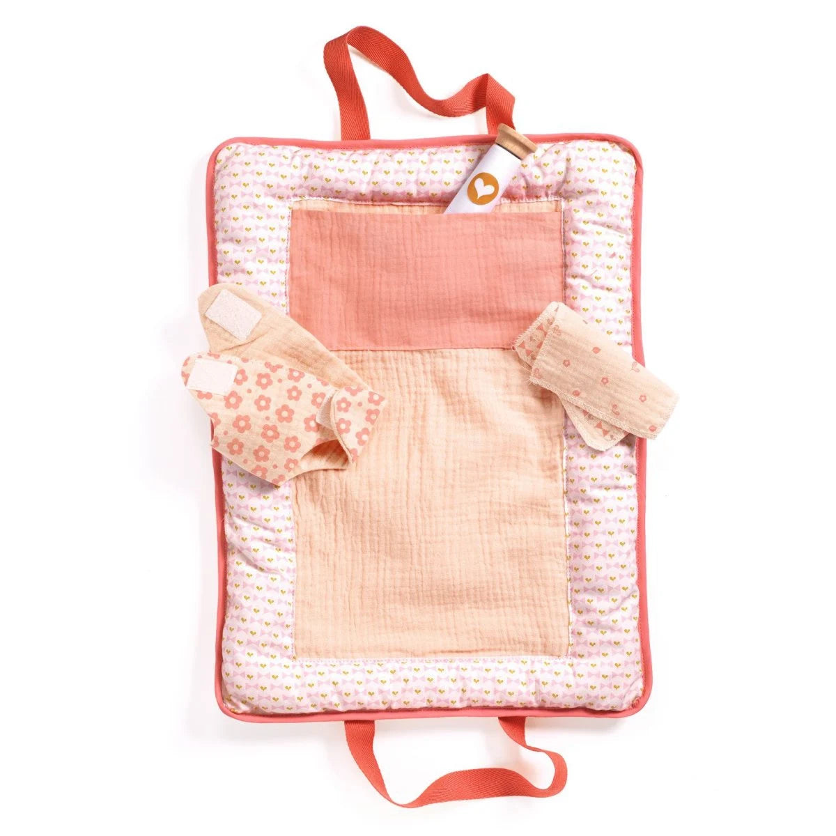 Puppen Djeco POMEA Puppen Wickeltasche Pink Peak
