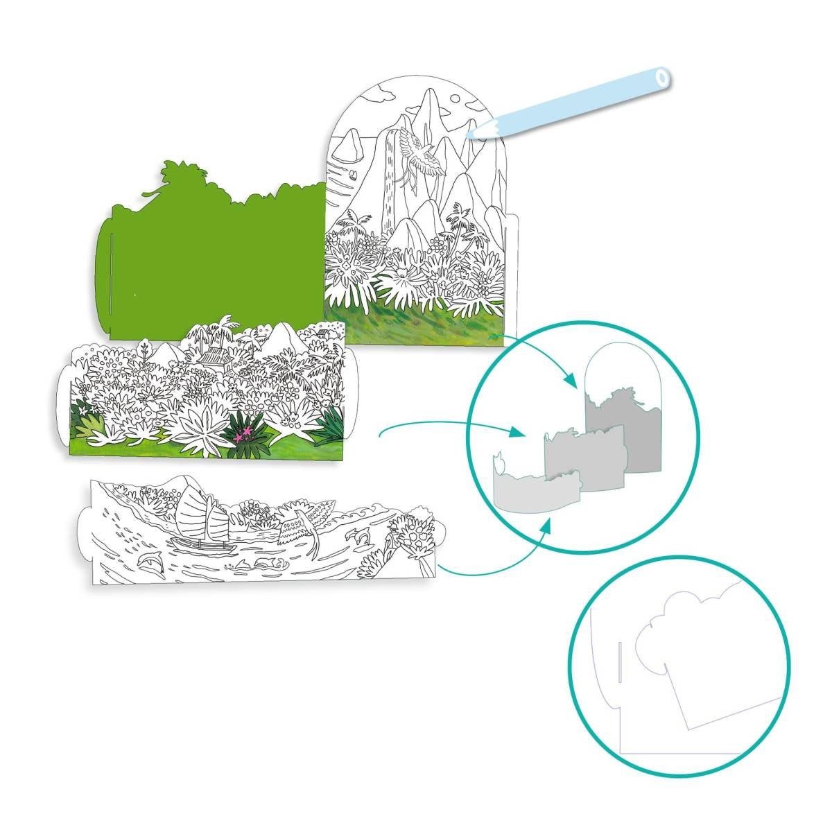 Malen DJECO Ausmalbilder Diorama: Insel
