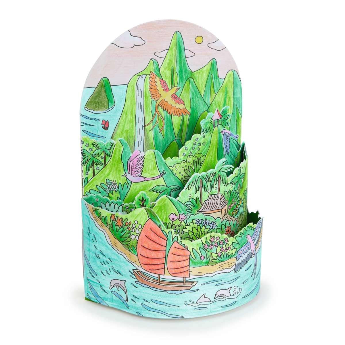 Malen DJECO Ausmalbilder Diorama: Insel
