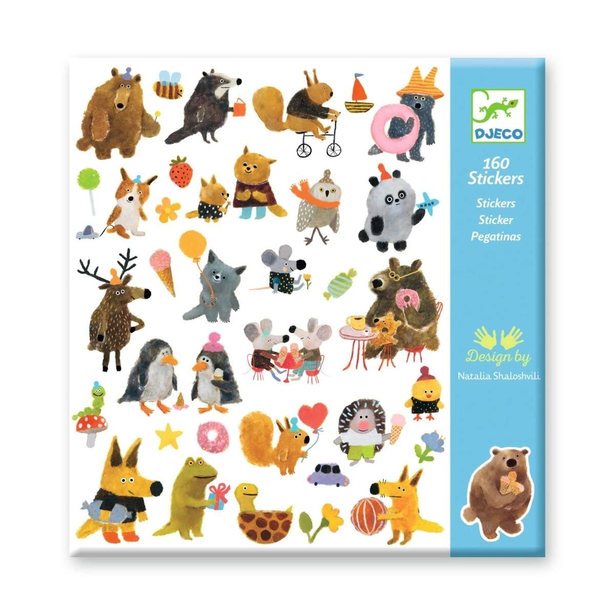 160 Glitzer-Sticker: kuschelige Freunde