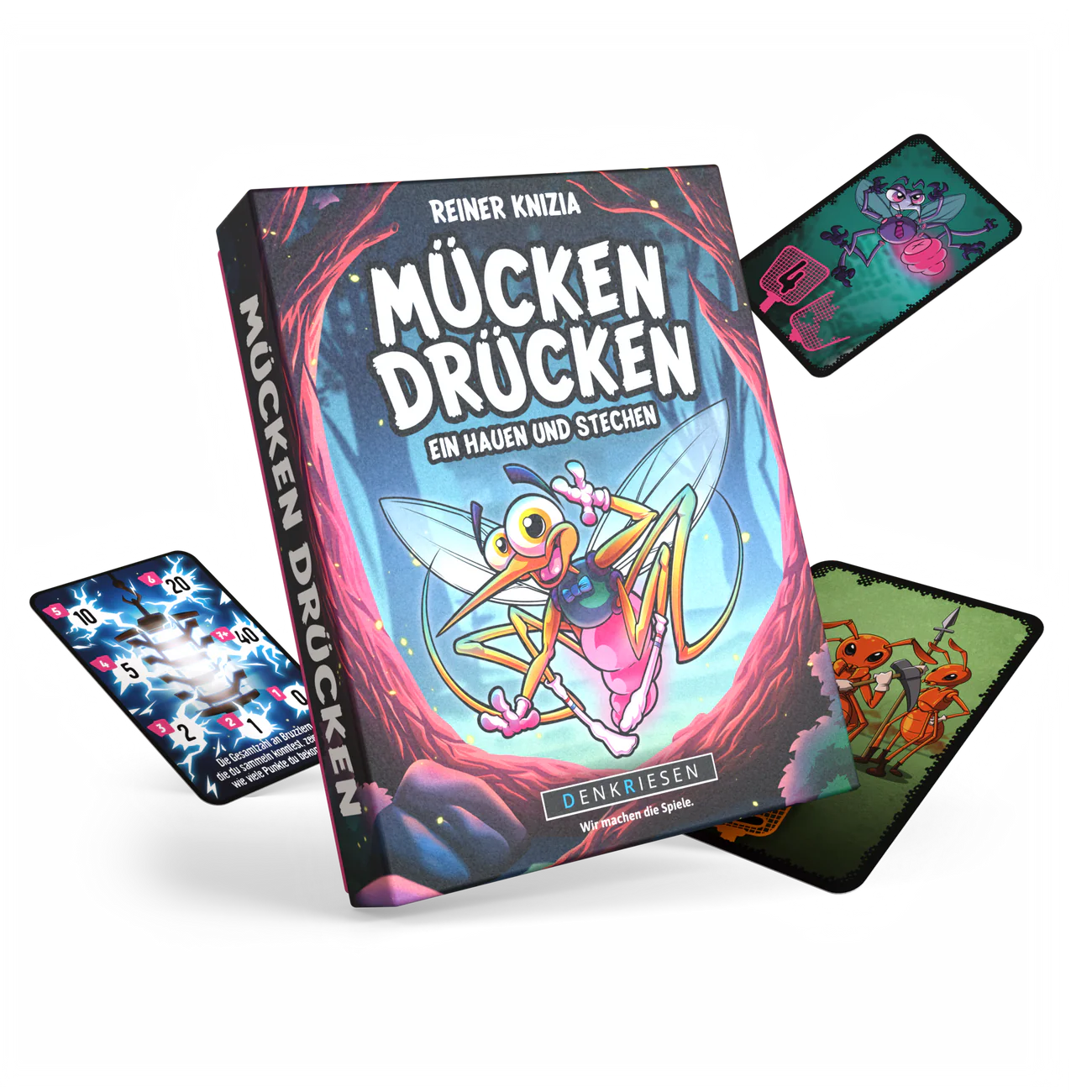 Wissensspiel Denkriesen Mücken Drücken "Ein Hauen und Stechen."