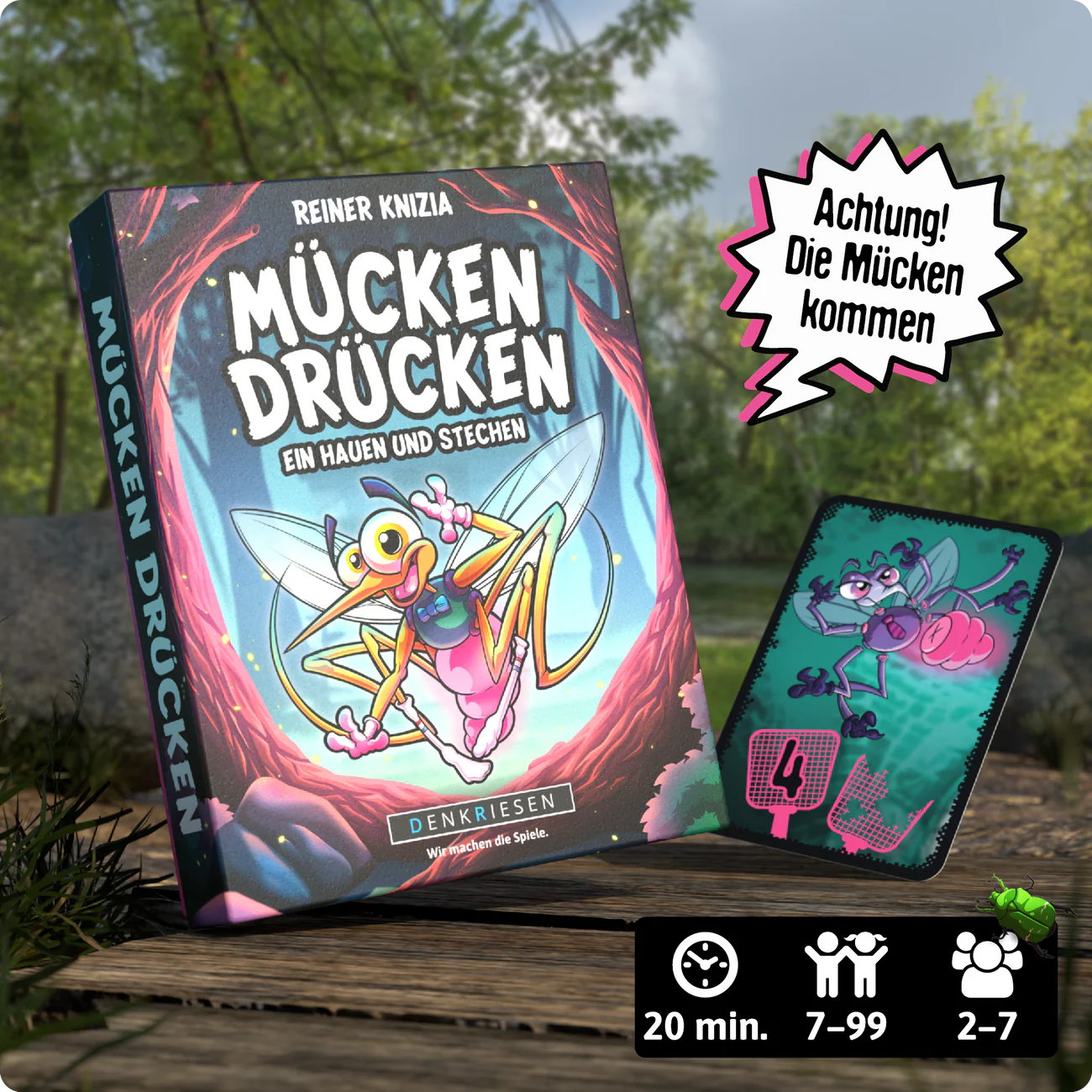 Wissensspiel Denkriesen Mücken Drücken "Ein Hauen und Stechen."
