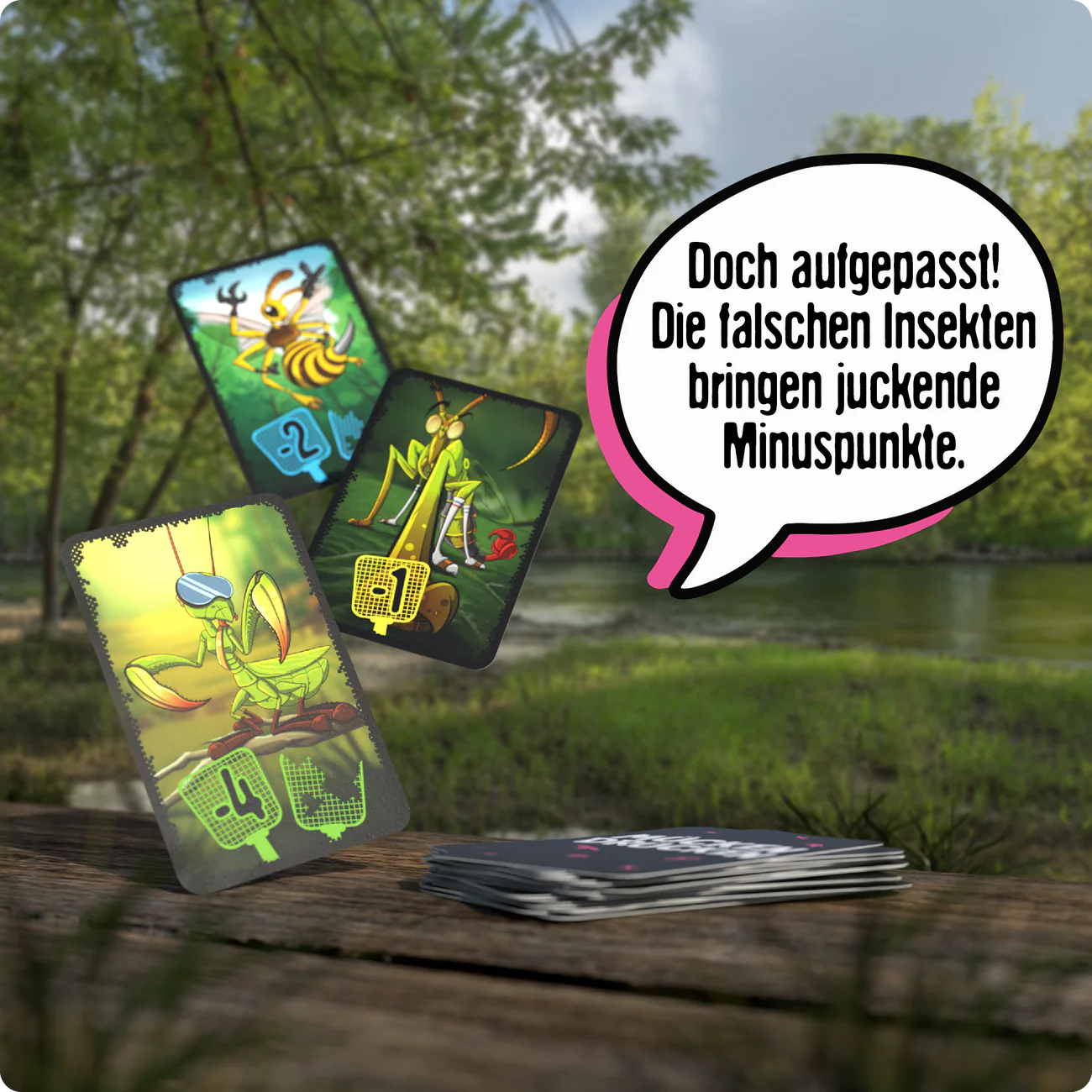 Wissensspiel Denkriesen Mücken Drücken "Ein Hauen und Stechen."