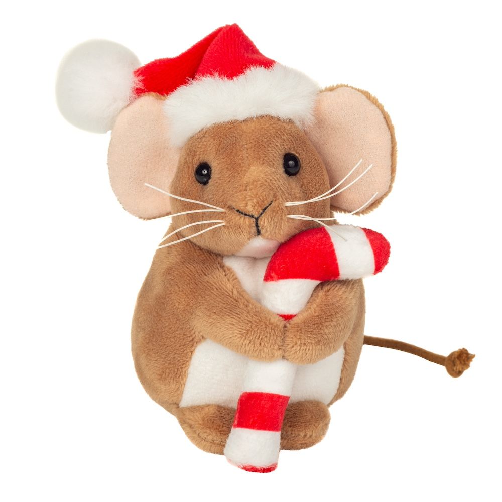 Plüschtier Teddy Hermann Teddy-Herrmann ⎮ Weihnachtsmaus mit Zuckerstange ⎮ 11 cm